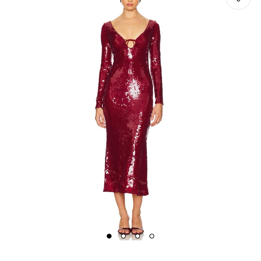 Anthropologie Bardot Wine Sequin Dress
